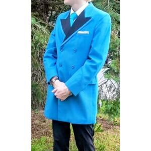 Vintage After Six Nite Magic Cobalt blue double breasted Prom tuxedo